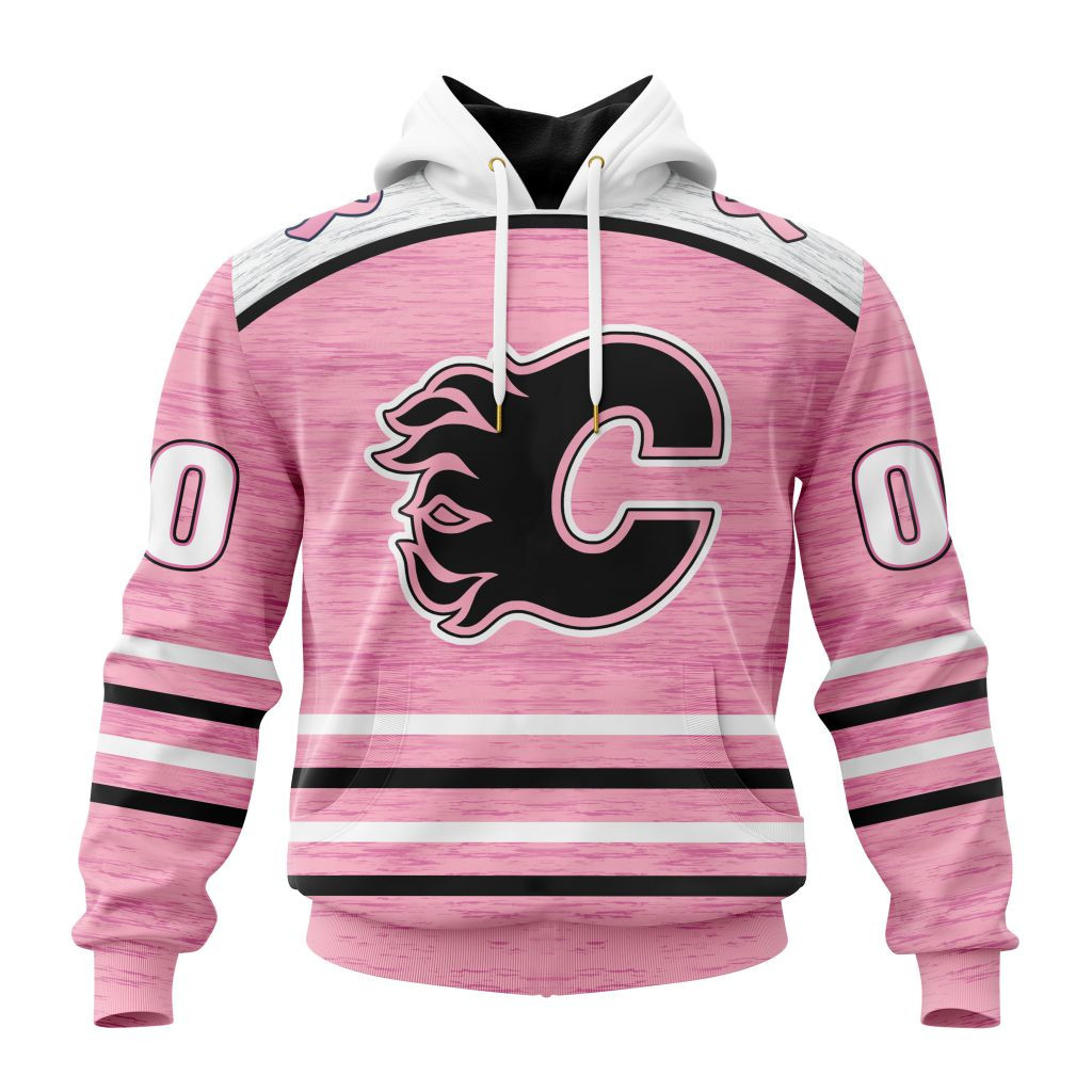 Nhl Calgary Flames Special Pink Fight Breast Cancer Design St2304 Hoodie Zip Hoodie PH1435