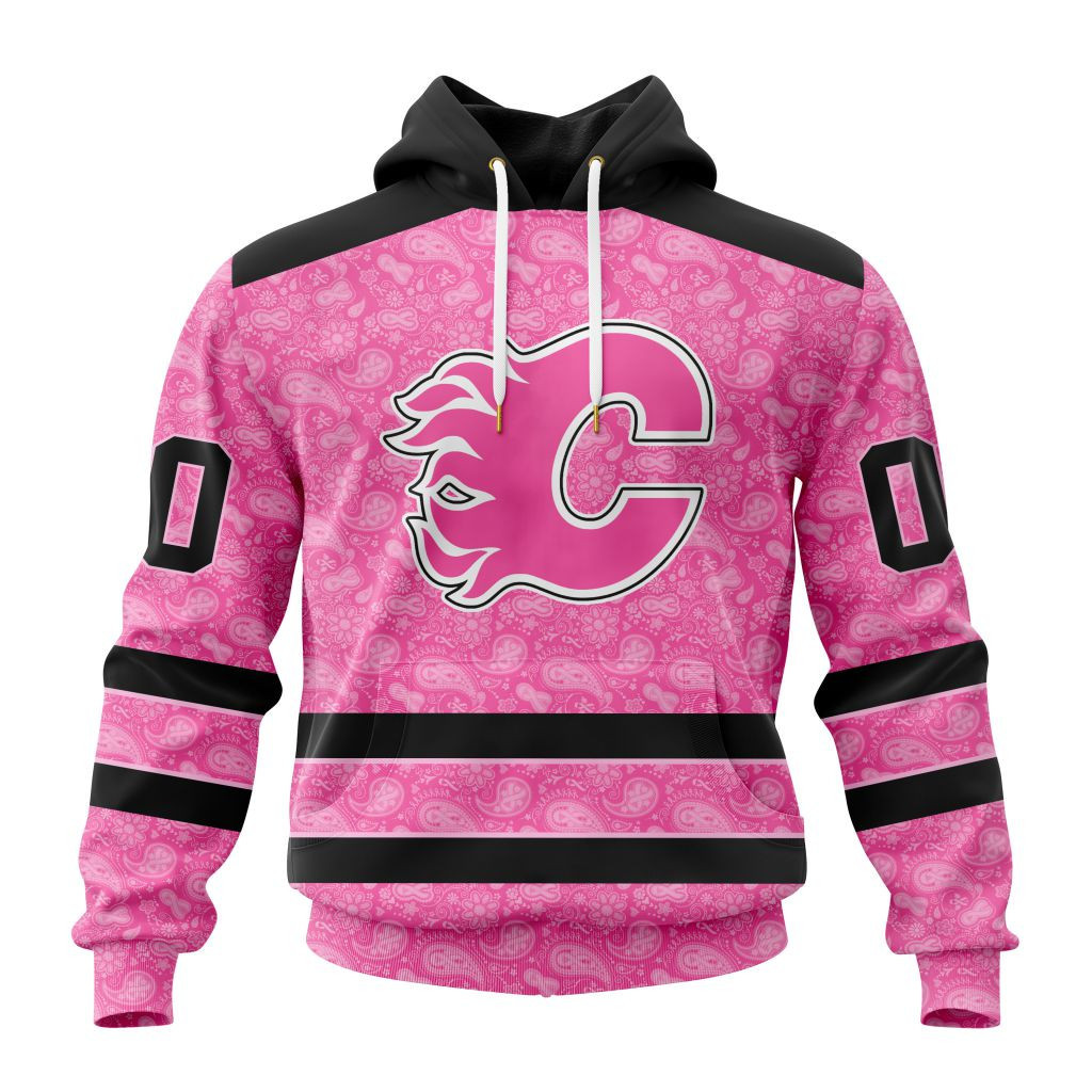 Nhl Calgary Flames Special Pink Fight Breast Cancer St2306 Hoodie Zip Hoodie PH1324