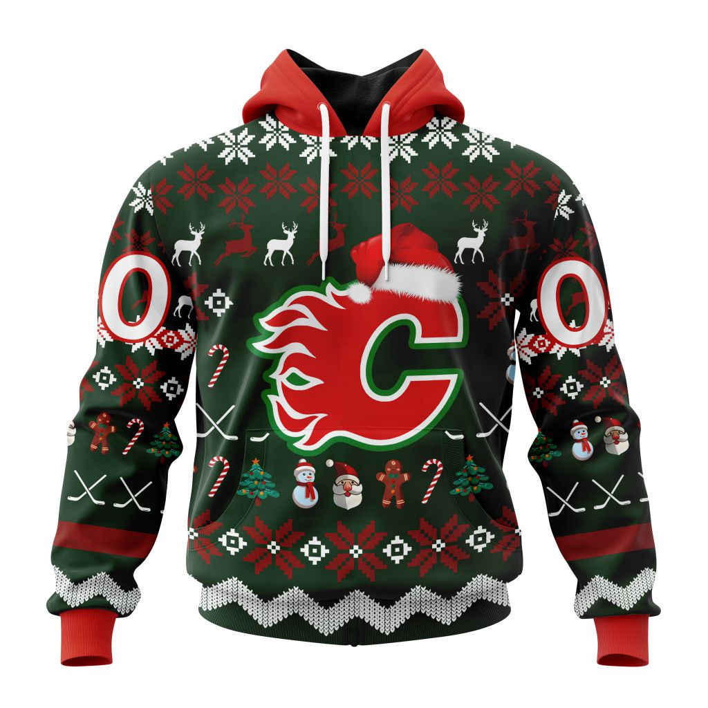 Nhl Calgary Flames Specialized Unisex Christmas Is Coming Hoodie Zip Hoodie TR2685