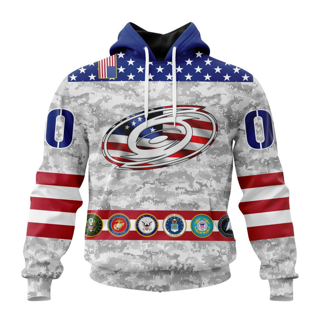 Nhl Carolina Hurricanes Armed Forces Appreciation St2201 Hoodie Zip Hoodie TR2500