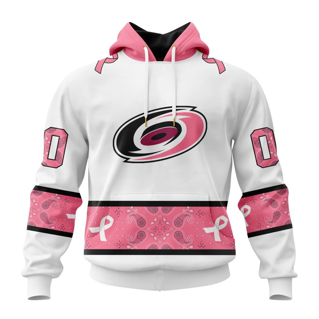 Nhl Carolina Hurricanes In Classic Style With Paisley In October We Wear Pink Breast Cancer Hoodie Zip Hoodie PH1355