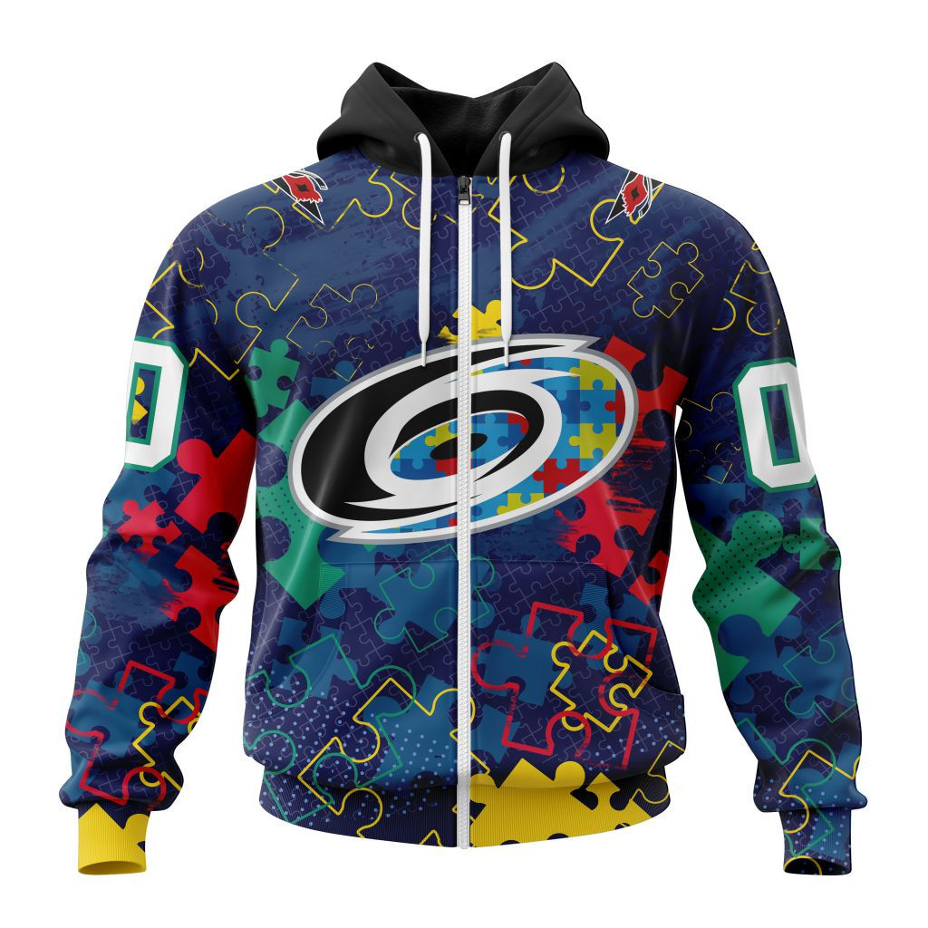 Nhl Carolina Hurricanes Specialized Fearless Aganst Autism Hoodie Zip Hoodie TR2338