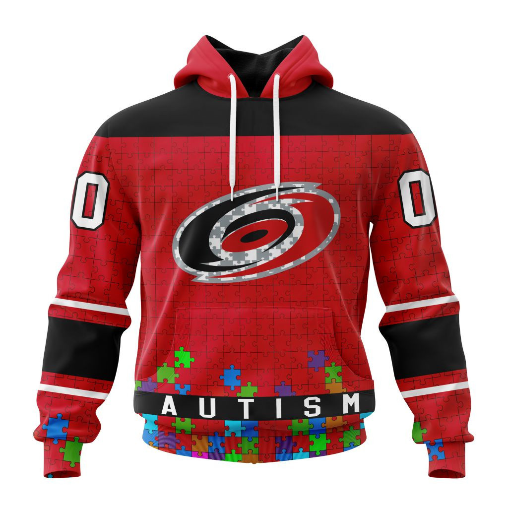 Nhl Carolina Hurricanes Specialized Unisex Kits Hockey Fights Against Autism Hoodie Zip Hoodie TR2370