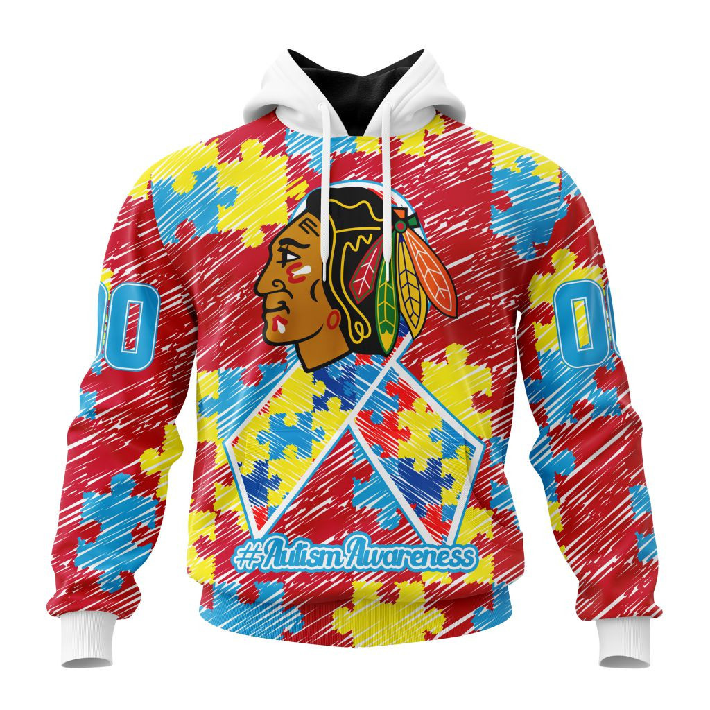 Nhl Chicago Blackhawks Special Autism Awareness Design St2201 Hoodie Zip Hoodie TR2181