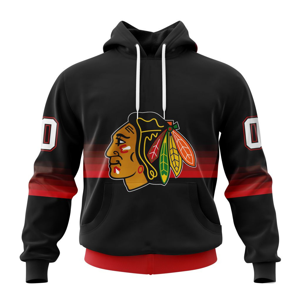 Nhl Chicago Blackhawks Special Black And Gradient Design St2301 Hoodie Zip Hoodie PH1111