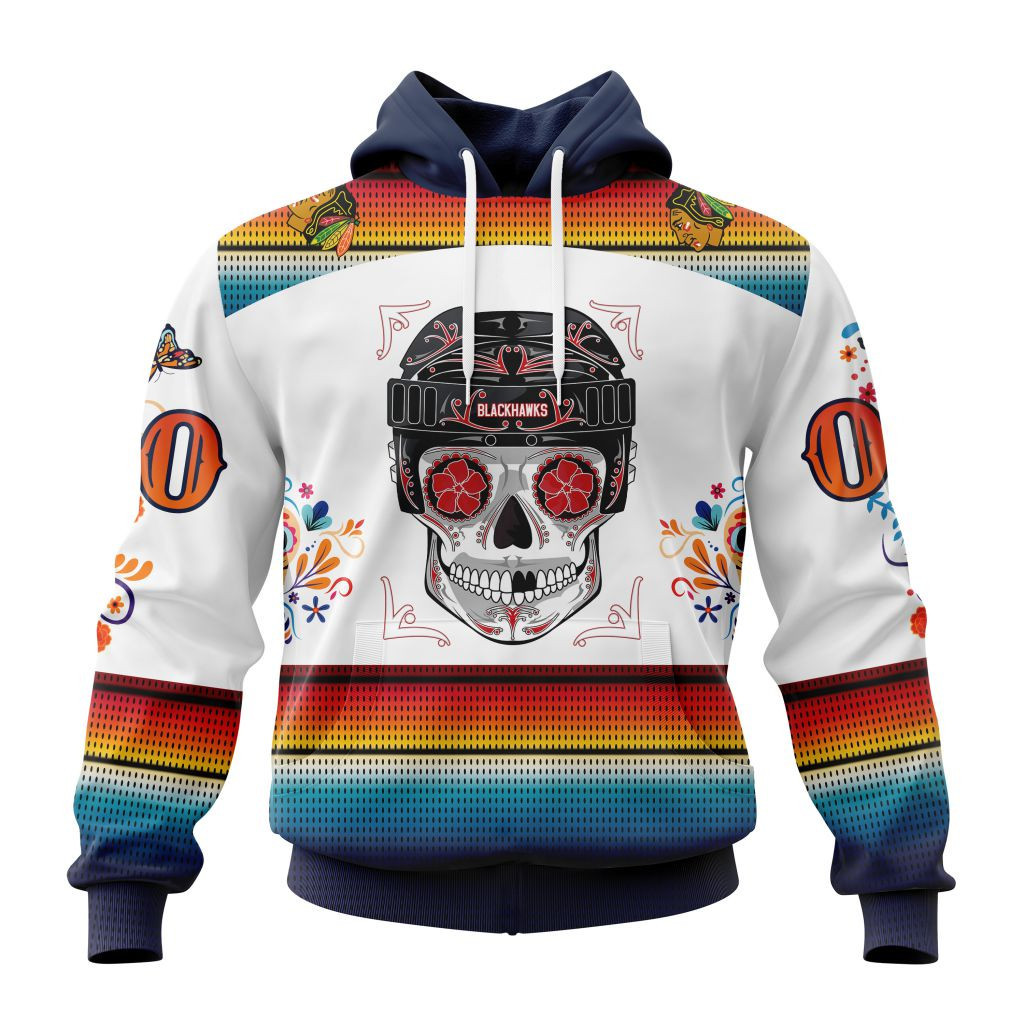 Nhl Chicago Blackhawks Special Design For Dia De Los Muertos St2301 Hoodie Zip Hoodie PH1149