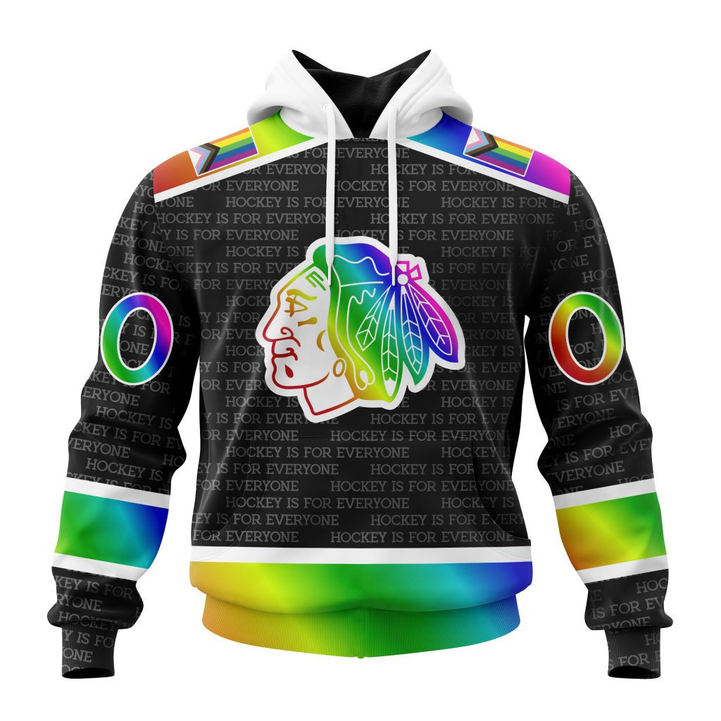 Nhl Chicago Blackhawks Special Pride Design Hockey Is For Everyone Hoodie Zip Hoodie TR2437