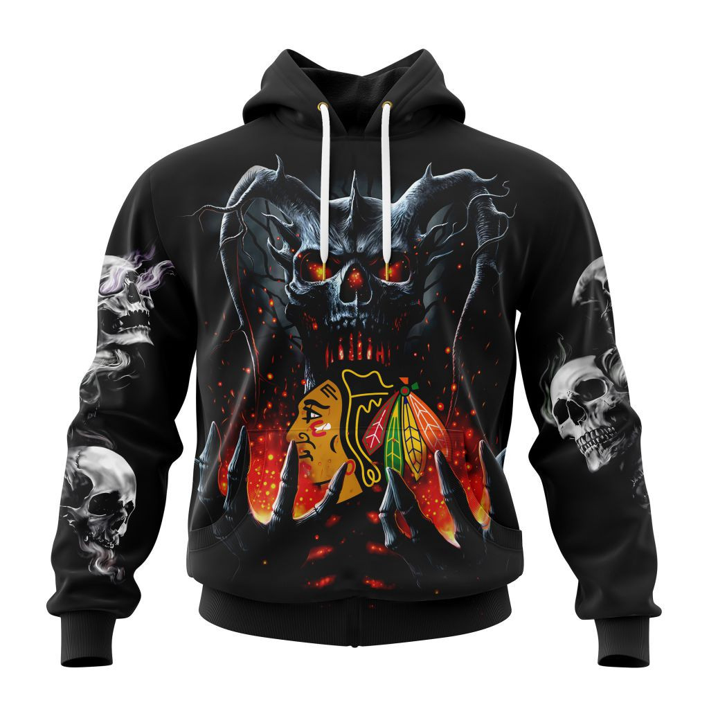 Nhl Chicago Blackhawks Special Skull Art Design St2301 Hoodie Zip Hoodie PH893