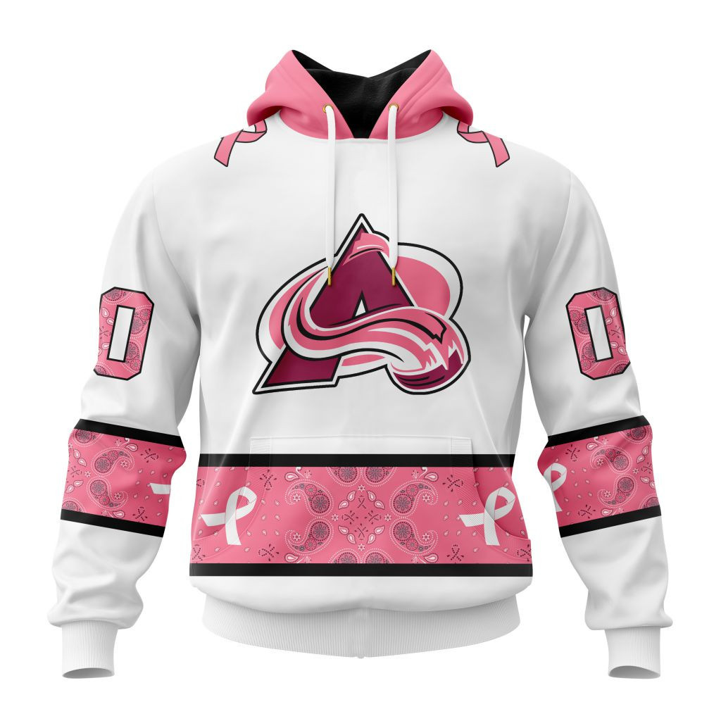 Nhl Colorado Avalanche In Classic Style With Paisley In October We Wear Pink Breast Cancer Hoodie Zip Hoodie PH1359