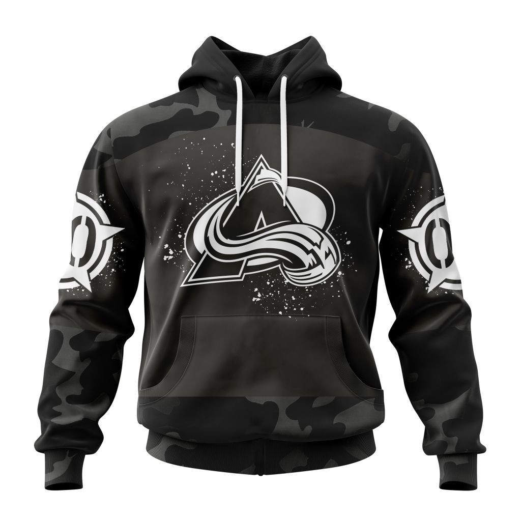 Nhl Colorado Avalanche Special Black Camo Design For Veterans Day St2304 Hoodie Zip Hoodie PH1295