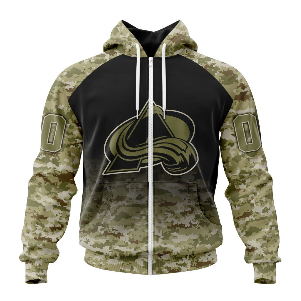 Nhl Colorado Avalanche Special Camo Design For Veterans Day St2302 Hoodie Zip Hoodie PH1473