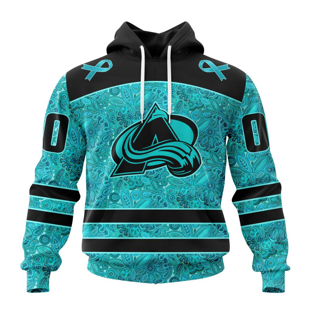 Nhl Colorado Avalanche Special Design Fight Ovarian Cancer St2201 Hoodie Zip Hoodie TR2118