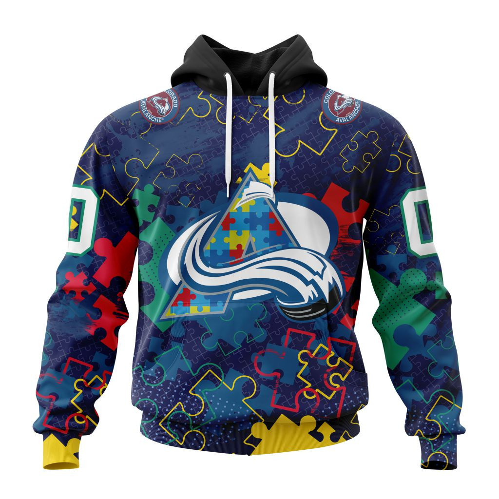 Nhl Colorado Avalanche Specialized Fearless Aganst Autism Hoodie Zip Hoodie TR2342