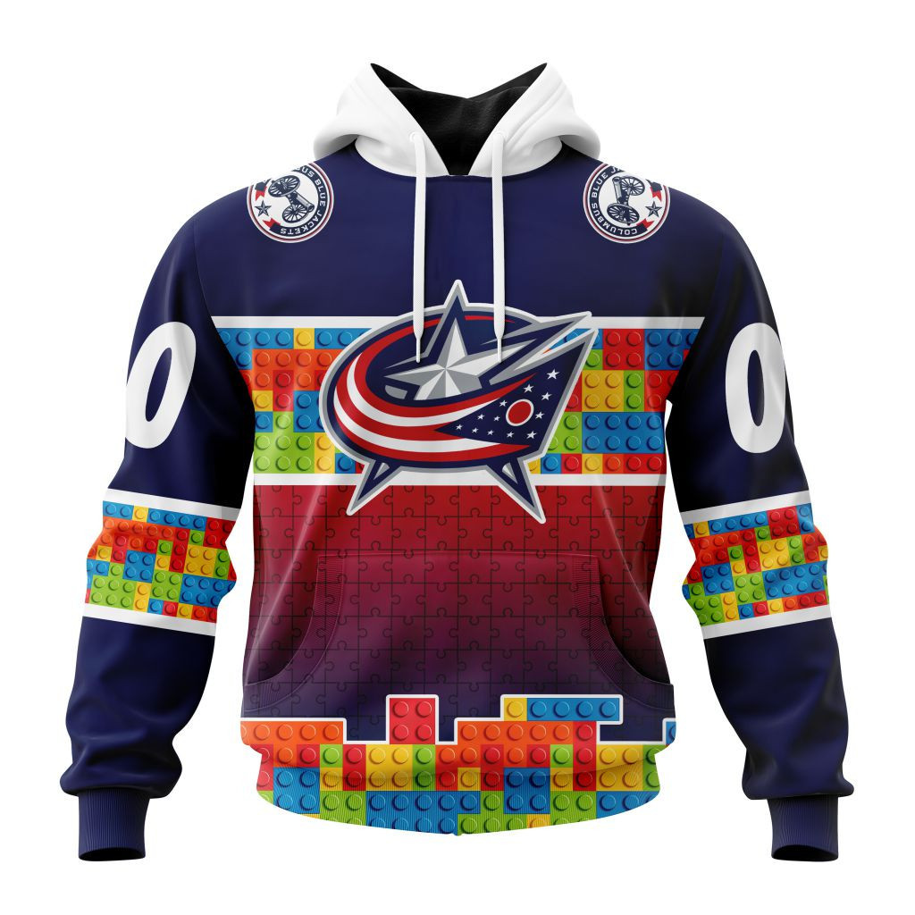 Nhl Columbus Blue Jackets Special Autism Awareness Design V2301 Hoodie Zip Hoodie PH1912