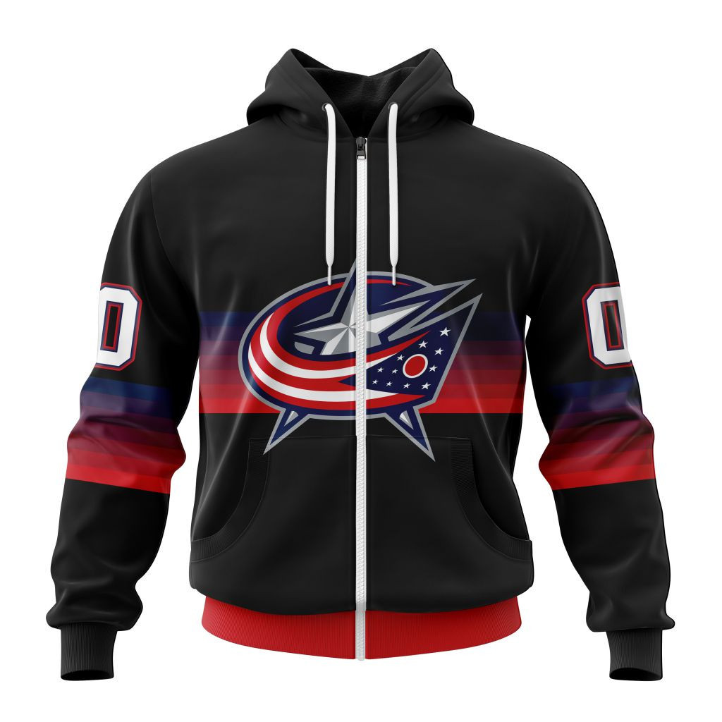 Nhl Columbus Blue Jackets Special Black And Gradient Design St2301 Hoodie Zip Hoodie PH1110
