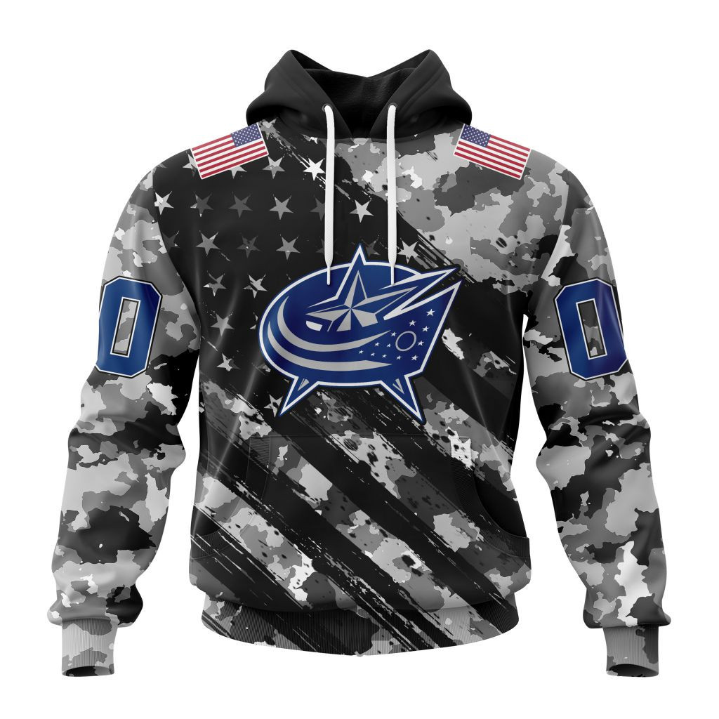 Nhl Columbus Blue Jackets Special Camo Military Design St2301 Hoodie Zip Hoodie PH1793