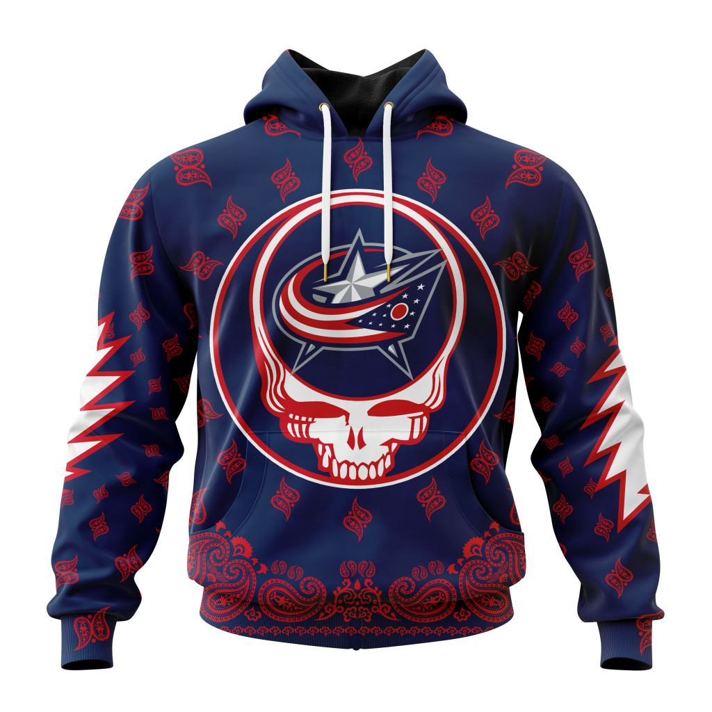 Nhl Columbus Blue Jackets Special Grateful Dead Design St2303 Hoodie Zip Hoodie PH1628