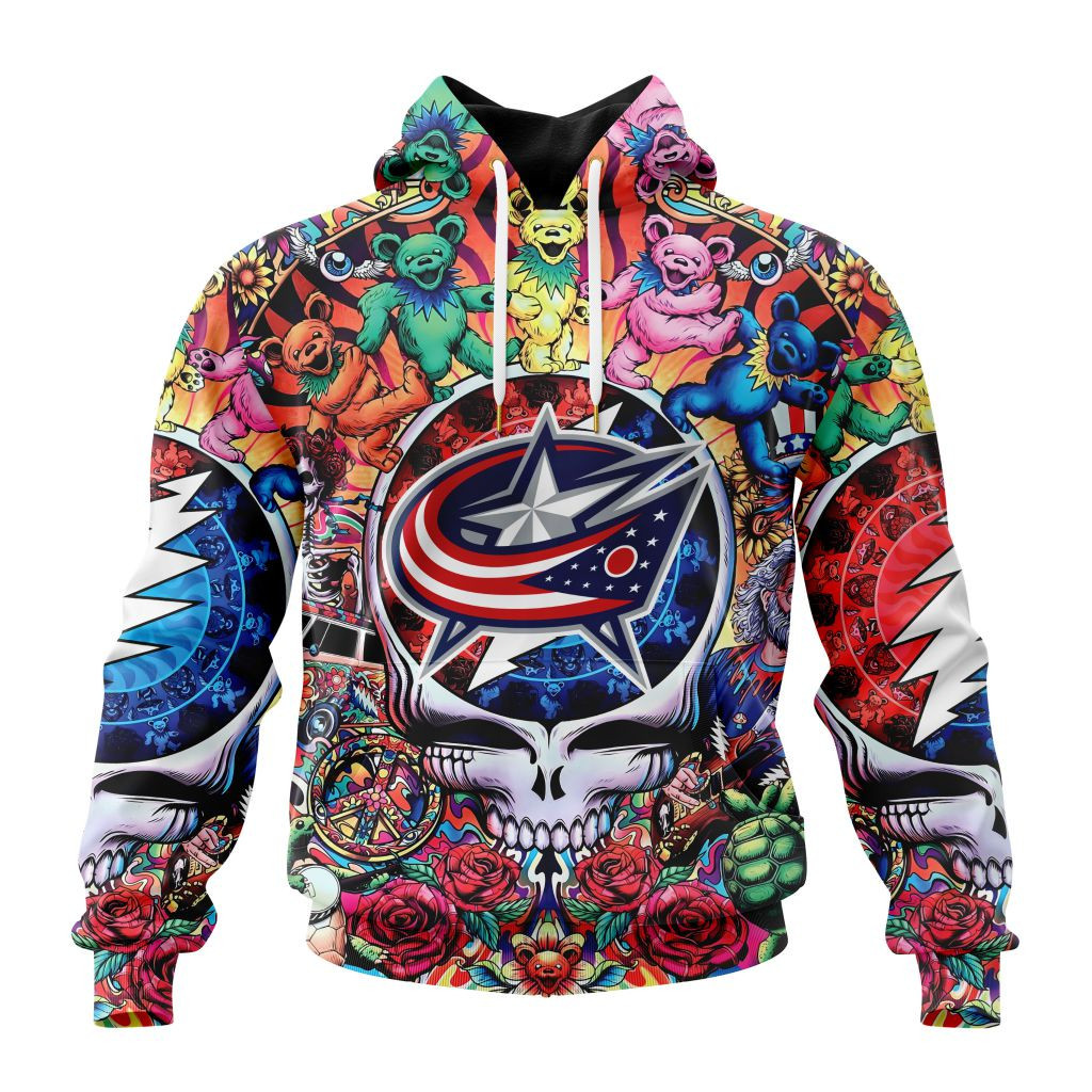 Nhl Columbus Blue Jackets Special Grateful Dead Design St2304 Hoodie Zip Hoodie PH1596