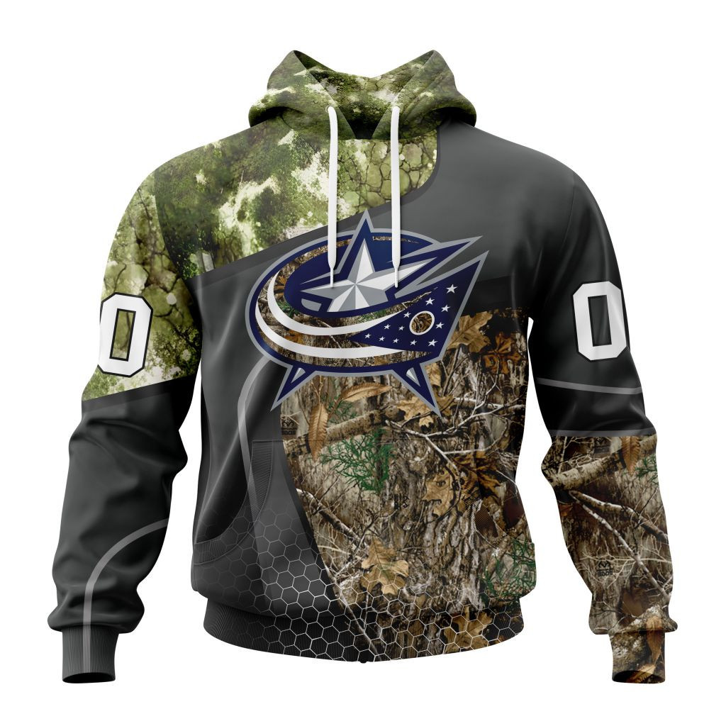 Nhl Columbus Blue Jackets Special Hunting Camo Design St2302 Hoodie Zip Hoodie TR996