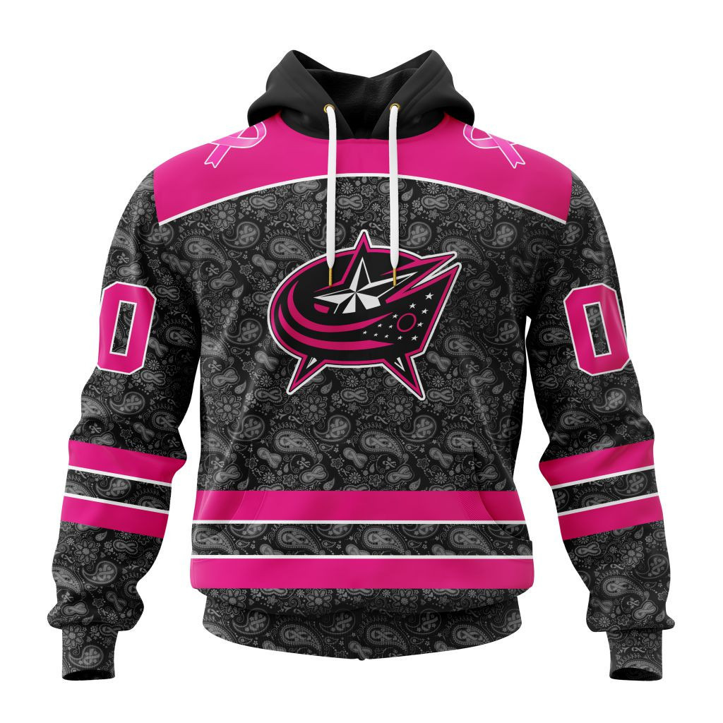 Nhl Columbus Blue Jackets Special Pink In The Rink Fight Breast Cancer St2301 Hoodie Zip Hoodie PH1692