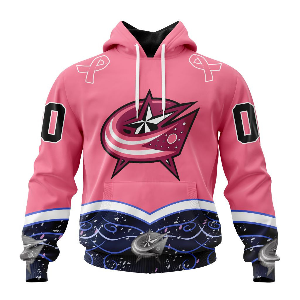 Nhl Columbus Blue Jackets Specialized Unisex For Hockey Fights Cancer Hoodie Zip Hoodie TR2565