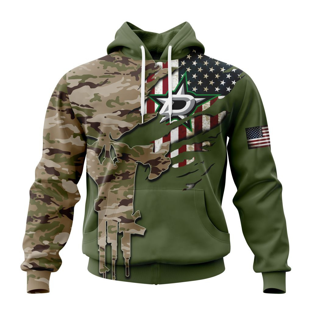 Nhl Dallas Stars Special Camo Skull Design St2303 Hoodie Zip Hoodie PH1400