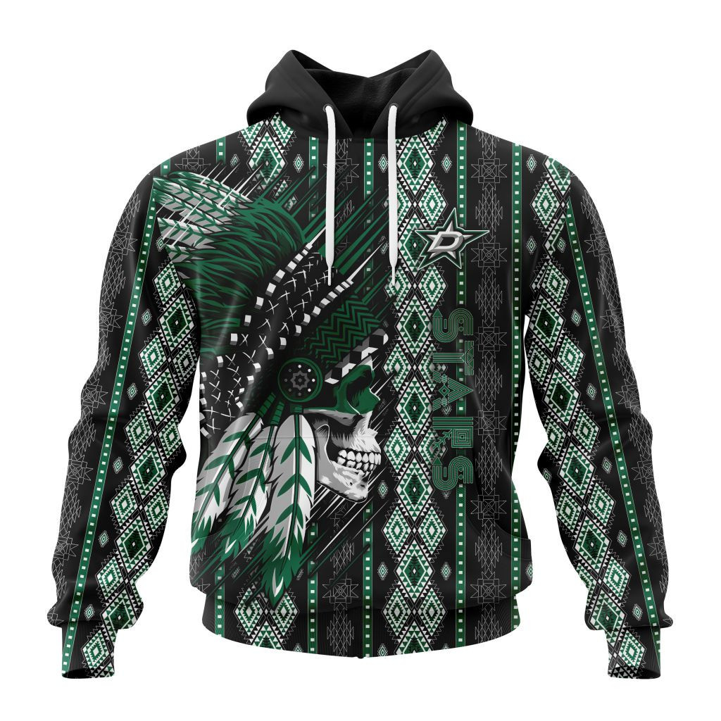 Nhl Dallas Stars Special Skull Native Design St2301 Hoodie Zip Hoodie PH1722