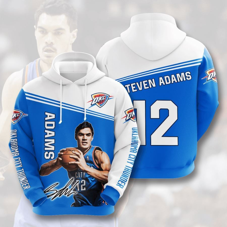 Oklahoma City Thunder No1539 Custom Hoodie 3D White Blue AOP Hoodie Zip Hoodie H335