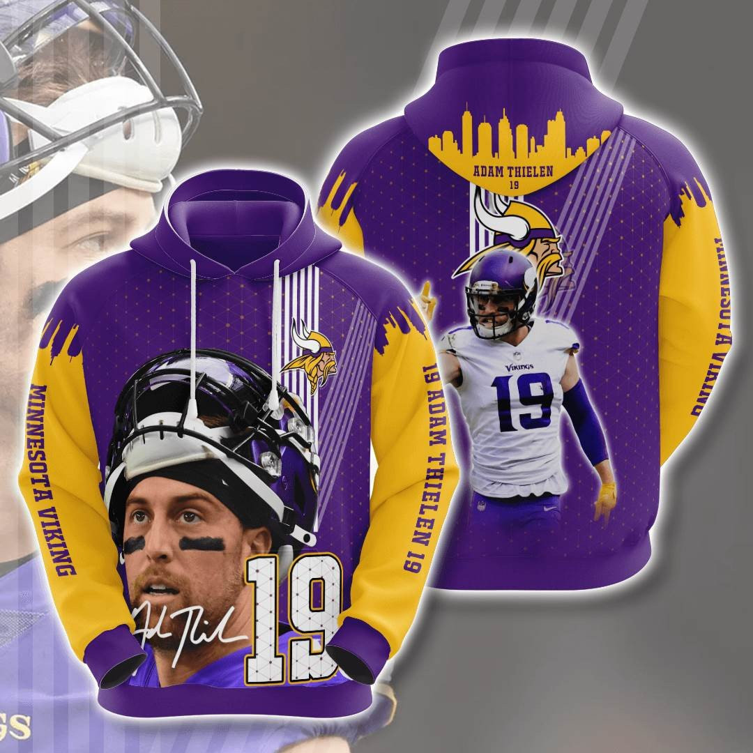 Sports American Football Minnesota Vikings Adam Thielen Usa 1260   Hoodie 3D TR4490